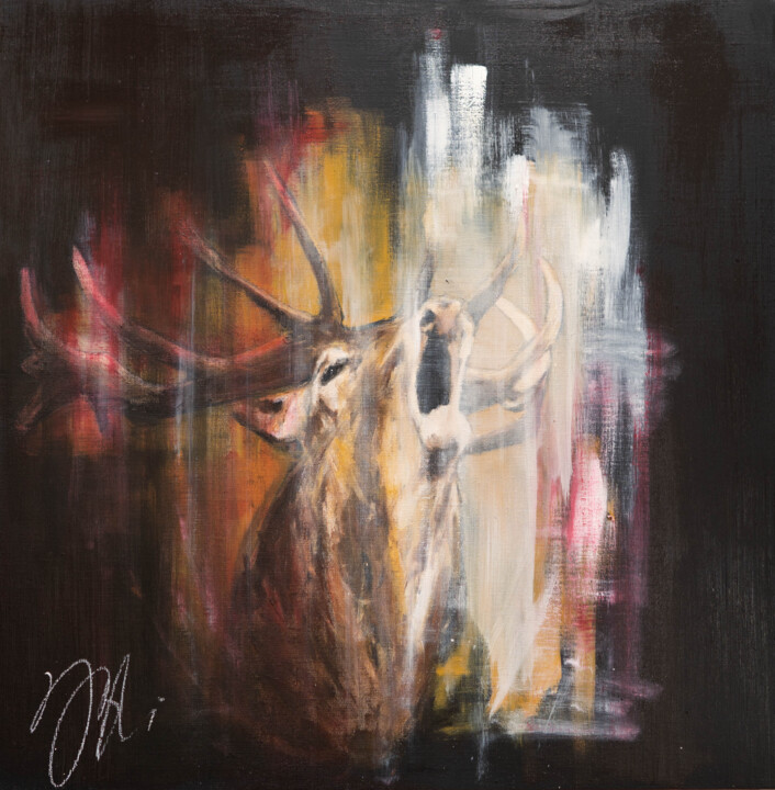 Title of art work. "God bless you" 绘画, 25.7x25.7 in