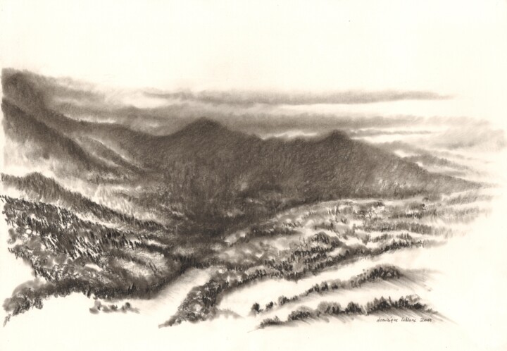 Orage sur la vallée de Bernex 图画, 11.8x16.5 in