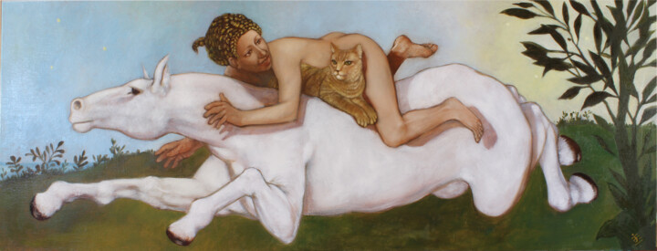 A cavalista 绘画, 28.4x70.9 in