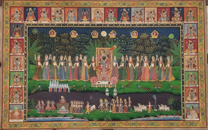 Shrinathji Pichwai Handmade Painting 绘画, 24x36 in