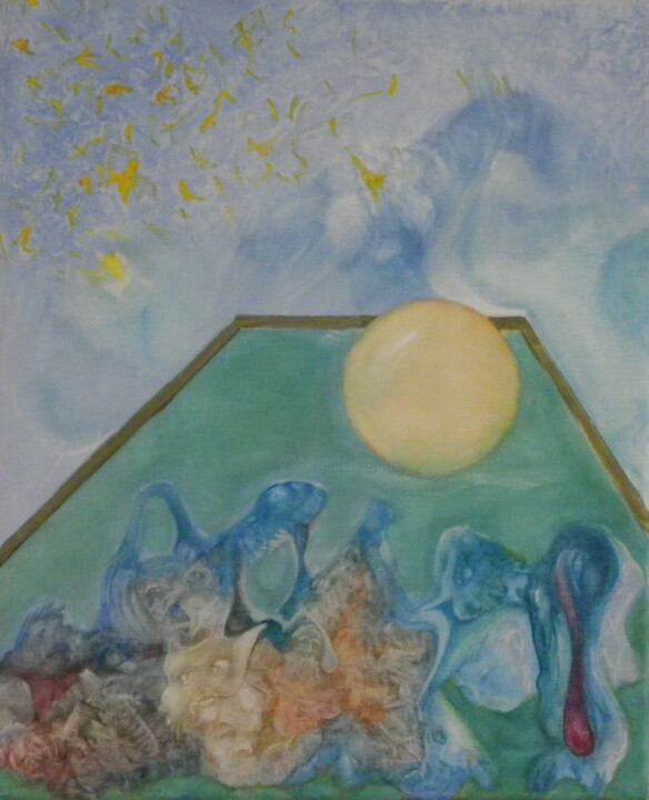 BROUILLARD ET BILLARD 绘画, 18.1x15 in