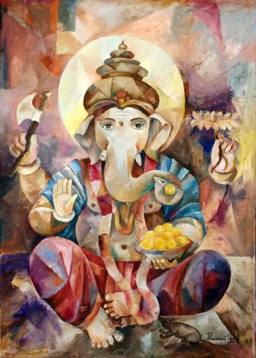 The God of Wisdom 绘画, 37x27 in