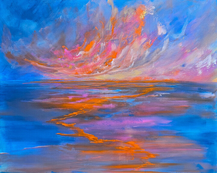 Malerei mit dem Titel "Magic Sky" von Sophia Kühn, Original-Kunstwerk, Acryl