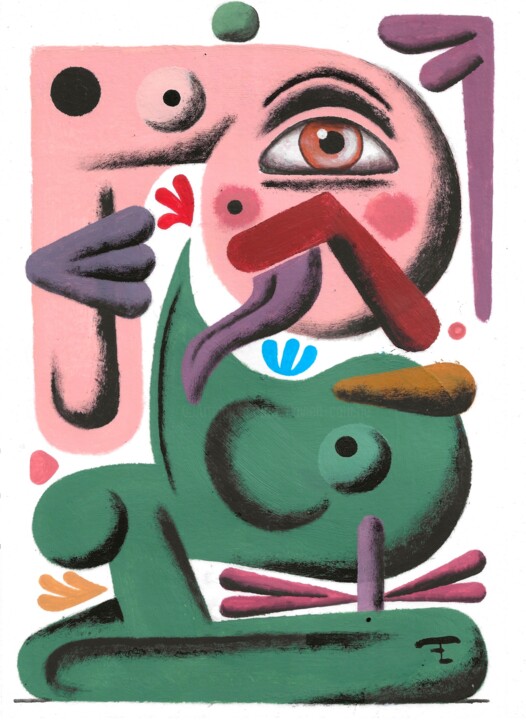 Le garde fou 绘画, 11.8x8.3 in