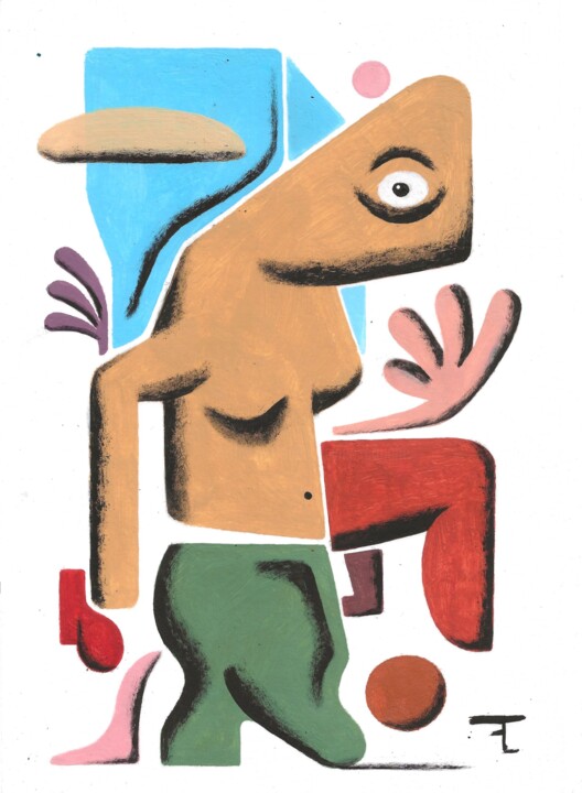 Celle qui agit 绘画, 11.8x8.3 in