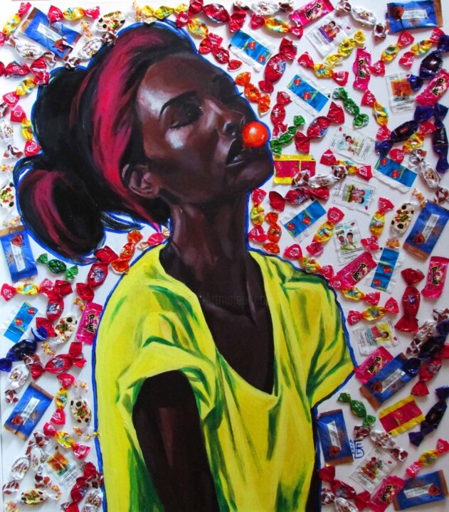 Bubblegum love 绘画, 31.5x27.6 in