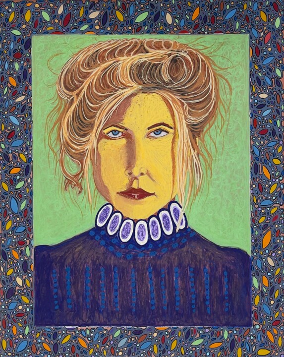 La Femme au Cafe la Nuit 绘画, 20x16 in