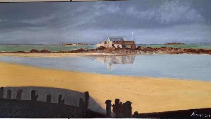 Fort National Saint Malo Painting, 15.8x31.5 in
