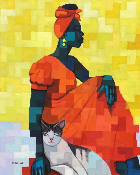 Painting titled "Imp of Reflection" by Olamilekan Okunade, Original Artwork, Acrylic