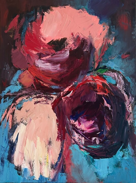Flowers expressive 绘画, 31.5x23.6 in