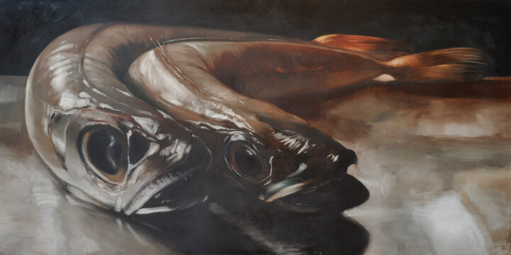 Les amants 绘画, 38.2x76.8 in