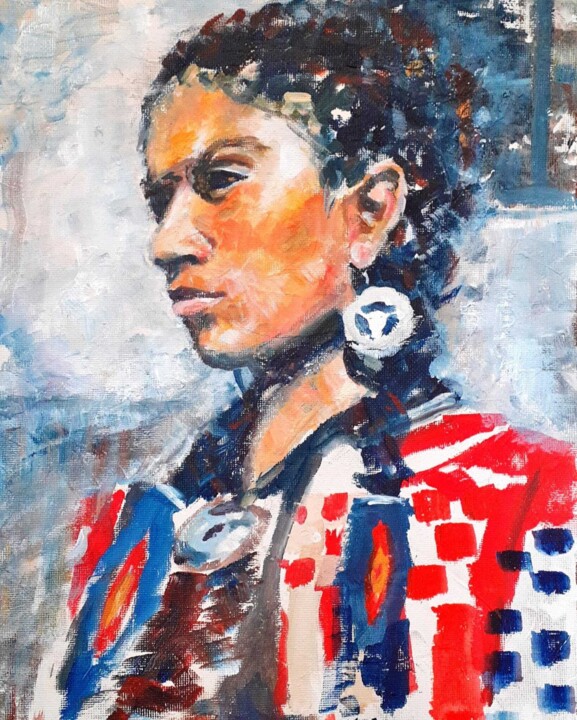 L'indienne 绘画, 23.6x17.3 in