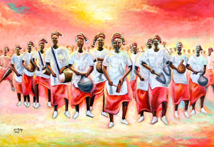 Igbo Amaka Traditional Instrumental 绘画, 32x47 in