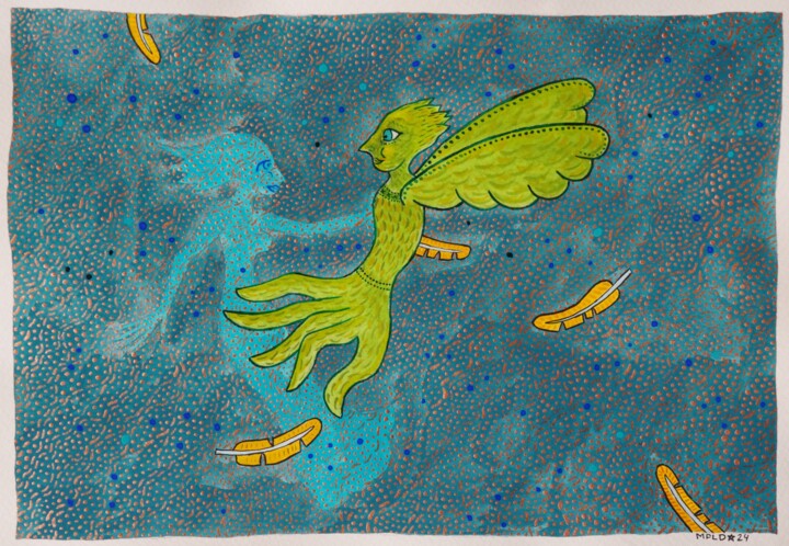 l'oubli de "rien de rien" 绘画, 6.9x9.8 in