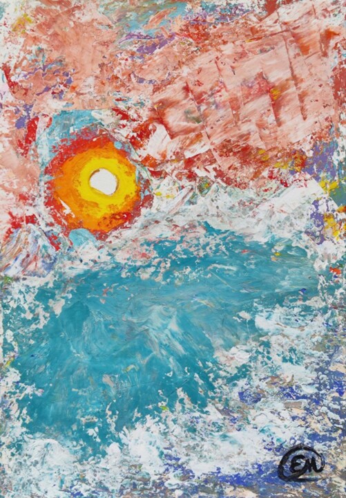 Pintura intitulada "Ice and fire" por Vselena, Obras de arte originais, Acrílico
