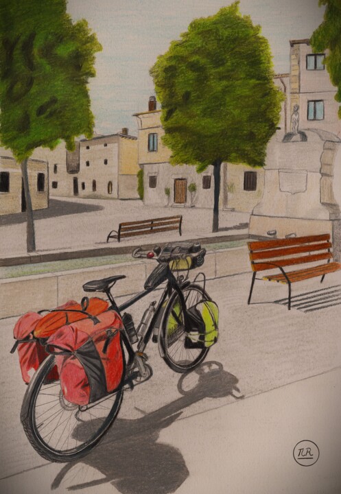 Le vélo de l'aventure 图画, 15.8x11 in