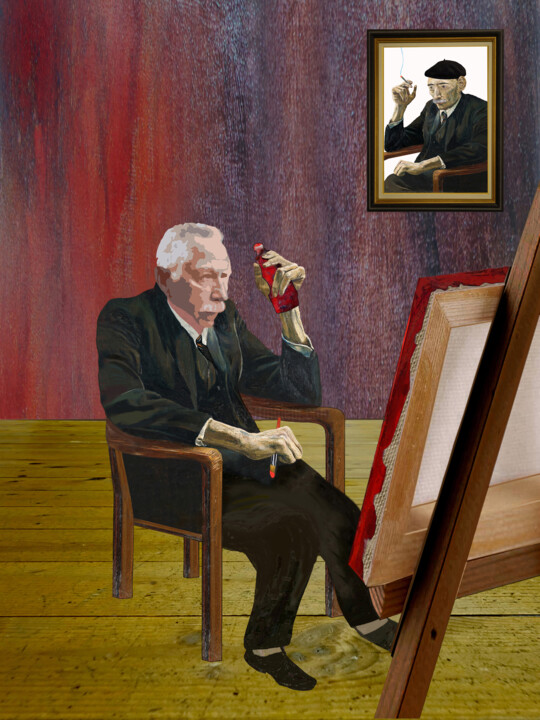 "Selbstportraits" - nach Rudolf Schlichter (1890-1955) 数字艺术