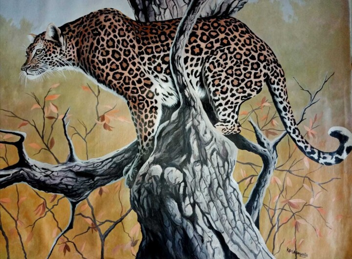 Leopard's Perch 绘画, 34x45 in