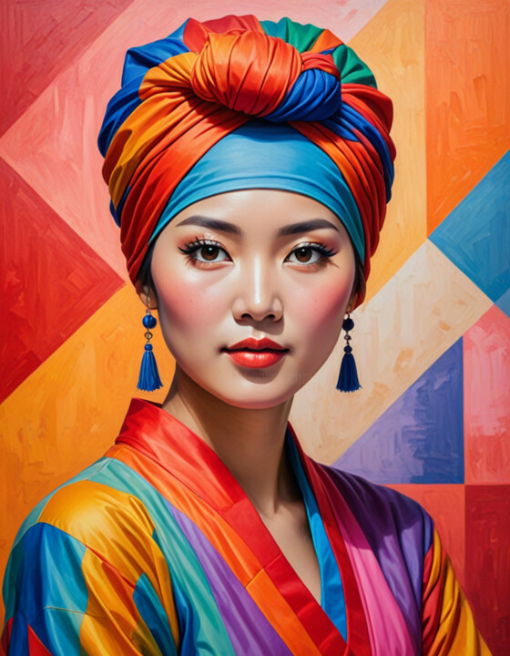 Mulher de turbante 4 数字艺术