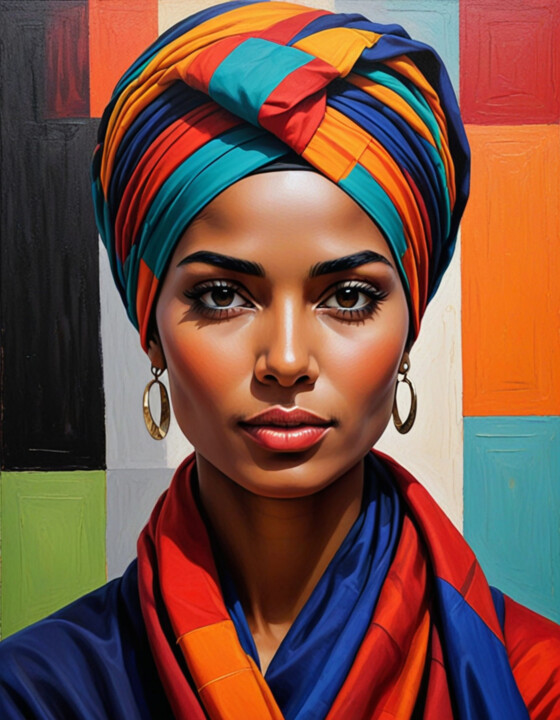 Mulher de turbante 8 数字艺术