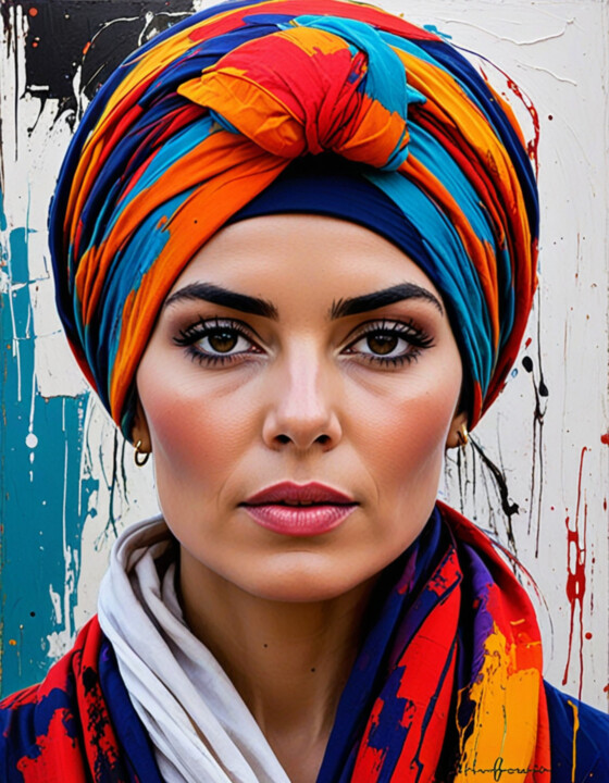Mulher de turbante 9 数字艺术