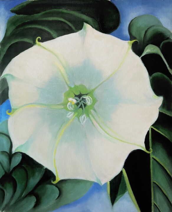 Jimson Weed after Georgia O'Keeffe 绘画, 22x18 in