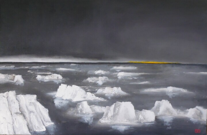 Pintura titulada "Vu au Nord 03 - Lum…" por André Robert Deschamps, Obra de arte original, Oleo