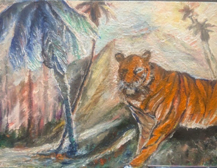 Tiger Eye 绘画, 11x14 in