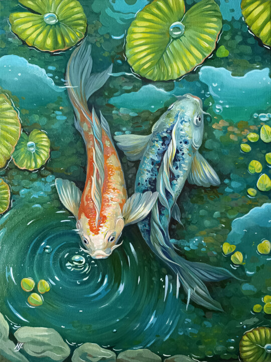 Koi fish #1 绘画, 15.8x11.8 in