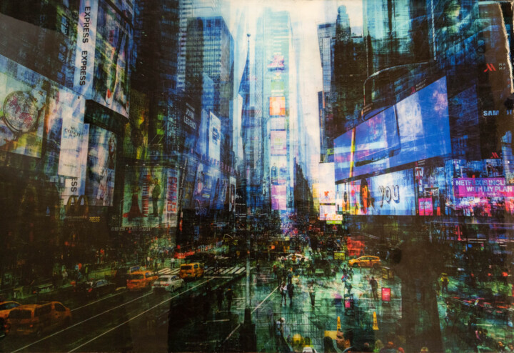 Title "New York, Times square" 绘画, 30.8x46.2 in
