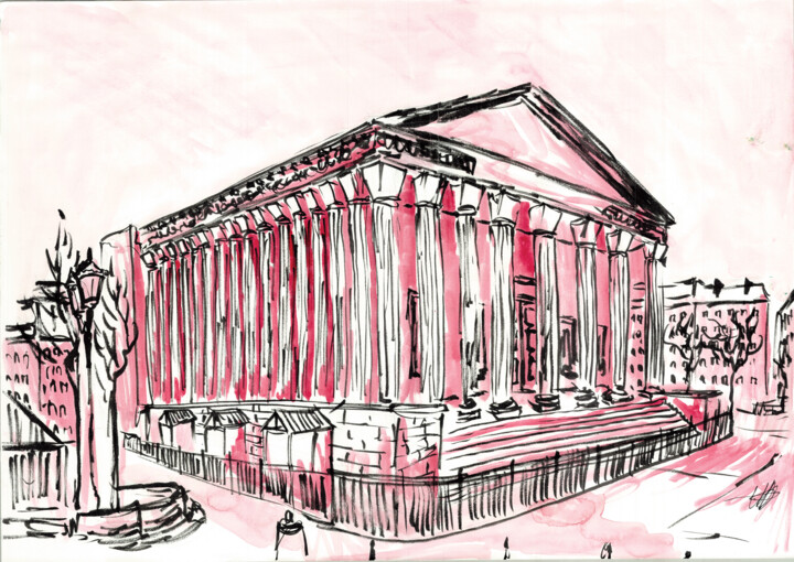 Église de la Madeleine Pittura, 11,4x16,1 in