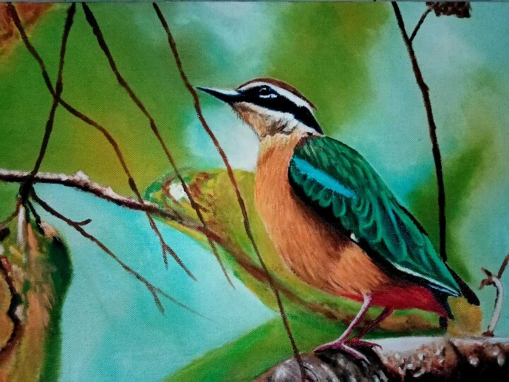 Peinture intitulée "Solitude in Nature" par Kapila Priyantha, Œuvre d'art originale, Acrylique