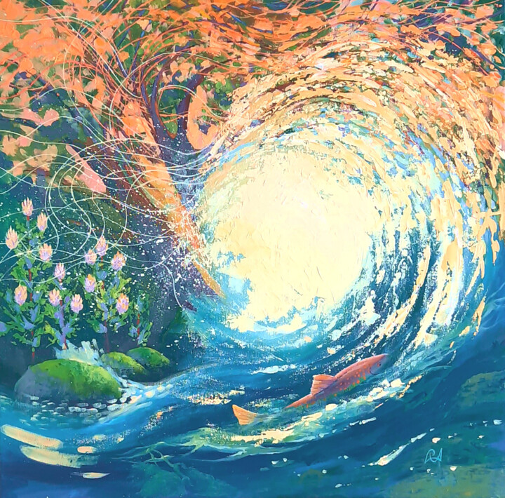Solar Wind. Evening Stream 绘画, 23.6x23.6 in