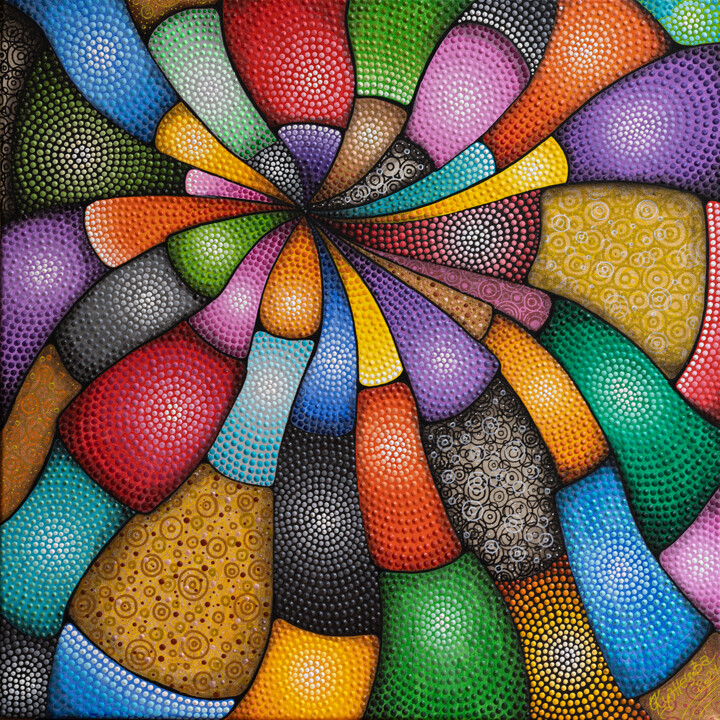 Painting titled "Abstraction-1" by Olha Kuznietsova, Original Artwork, Acrylic Mounted on Wood Stretcher frame