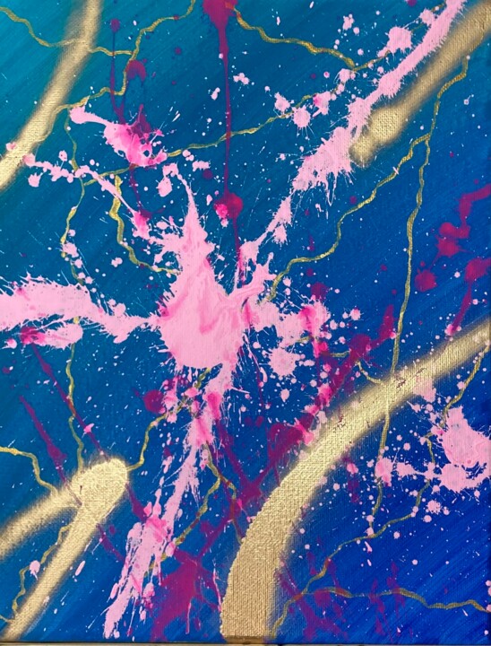 Golden Shower 绘画, 11.8x5.9 in