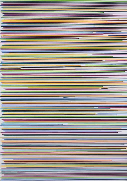 Malerei mit dem Titel "Colorful stripes #8" von Astrid Stoeppel, Original-Kunstwerk, Acryl Auf Keilrahmen aus Holz montiert