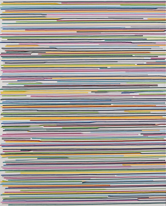Malerei mit dem Titel "Colorful stripes #6" von Astrid Stoeppel, Original-Kunstwerk, Acryl Auf Keilrahmen aus Holz montiert