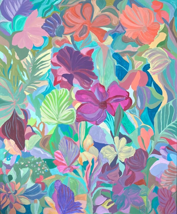 Eden of immortal flowers 绘画, 47.2x39.4 in