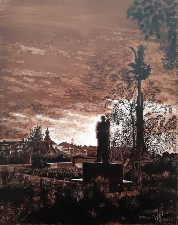 绘画,  14.6x11 in 