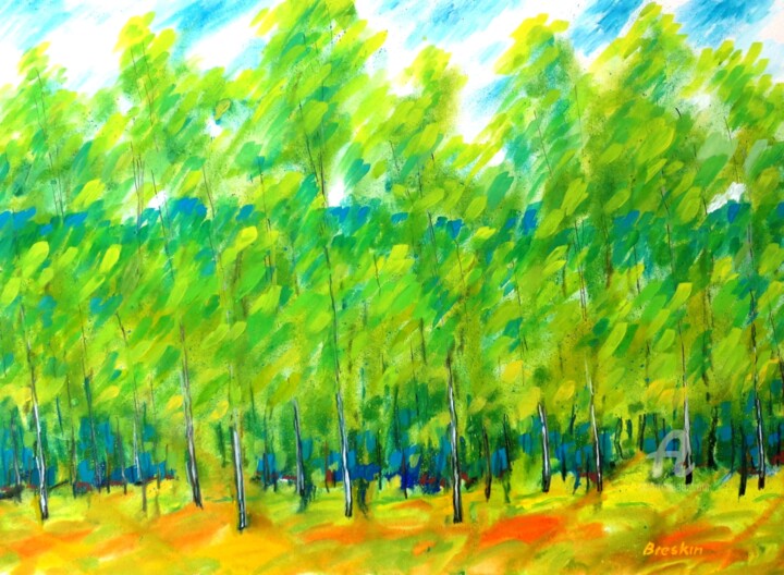 Тополиный ветерок 绘画, 26x35.4 in
