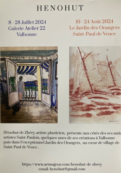 Affiche Exposition Juillet 2024 Valbonne Village 印花与版画, 16.5x11.7 in