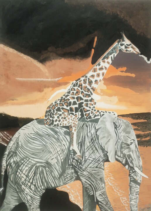Safari symphony 绘画, 31.5x23.6 in