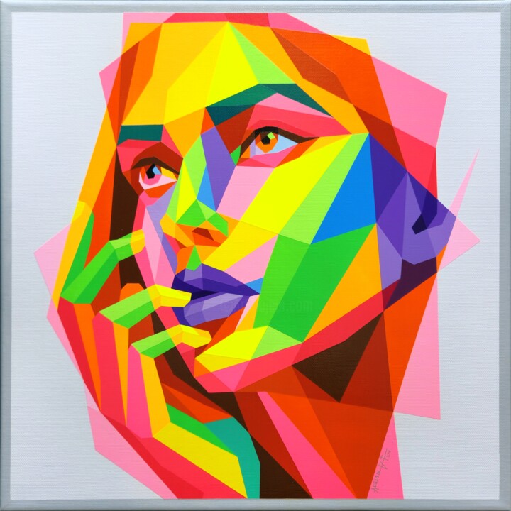 Corazón Racional 绘画, 15.8x15.8 in