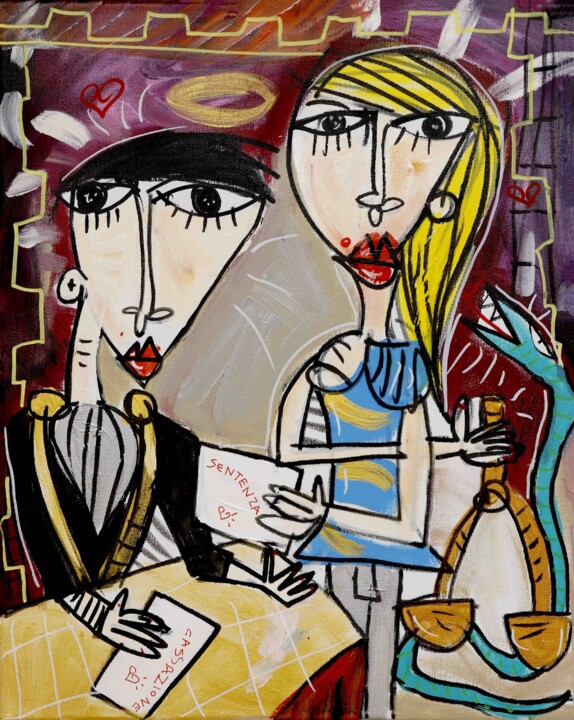 L'Avvocato e la Giustizia 绘画, 19.7x15.8 in