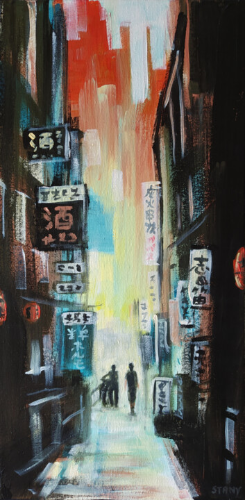 Tokyo Shibuya Street (n°4) 绘画, 20.1x9.8 in