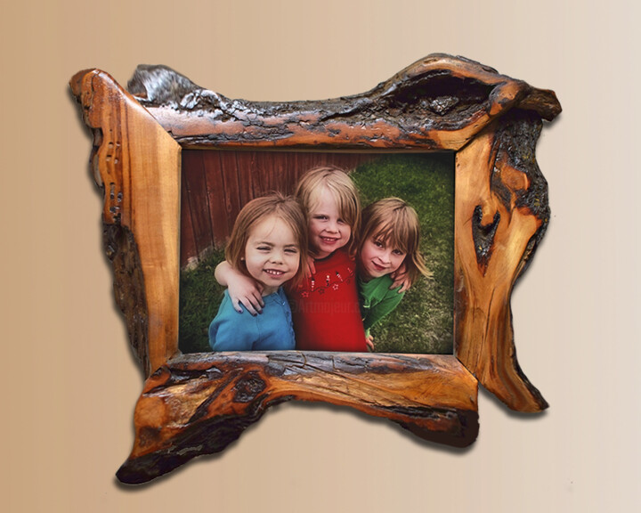 5x7 live edge wood frame 设计, 10x9 in