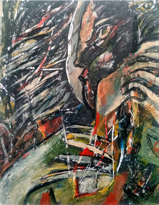 Peinture intitulée "The Women" par Anjana Rathnayake, Œuvre d'art originale, Acrylique Monté sur Verre