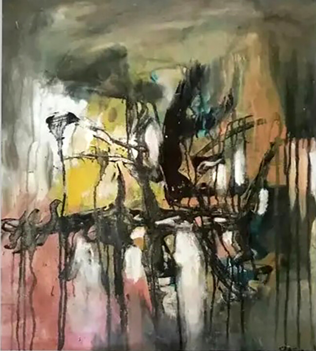 Peinture intitulée "Bad Weather" par Anjana Rathnayake, Œuvre d'art originale, Acrylique