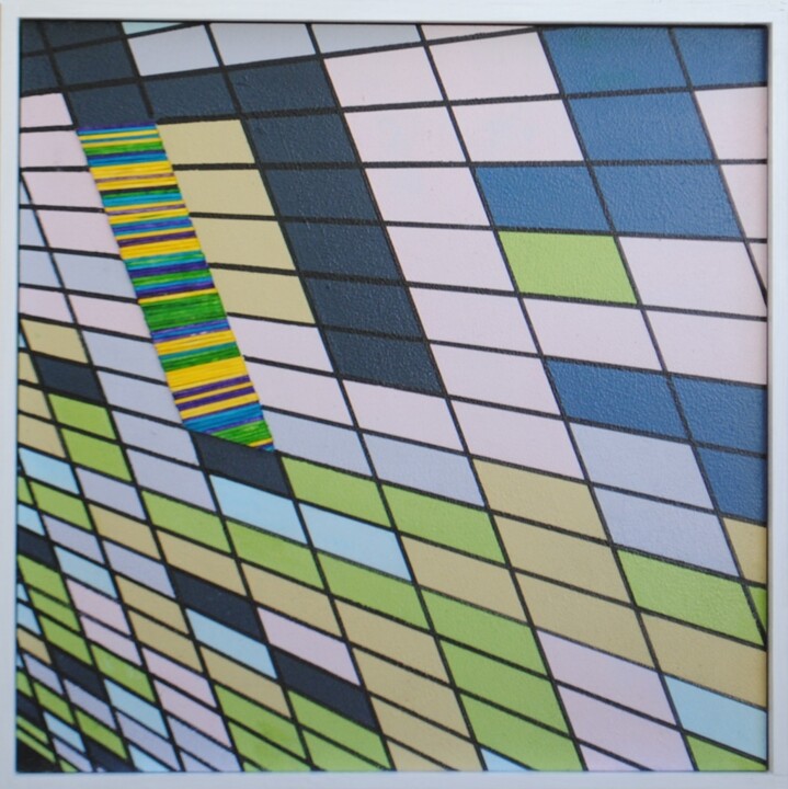 Schilderij getiteld "Geometrie 1" door Walter Lehmann, Origineel Kunstwerk, Acryl
