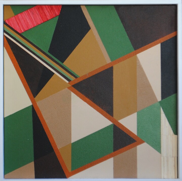 Schilderij getiteld "Geometrie 3" door Walter Lehmann, Origineel Kunstwerk, Acryl